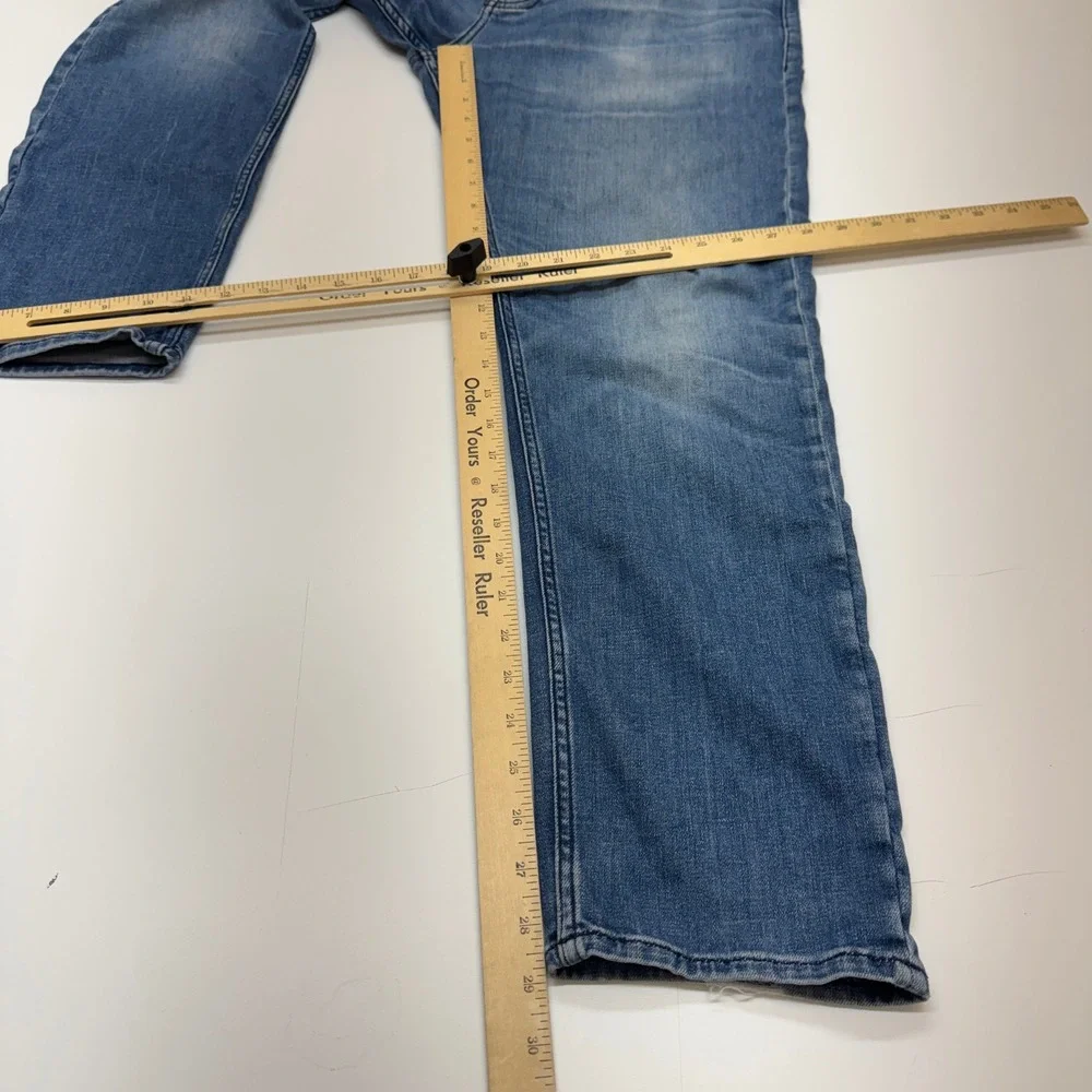 Hugo Boss Jeans Mens 36x29 Blue Taber Tapered Fit Denim Designer Luxury